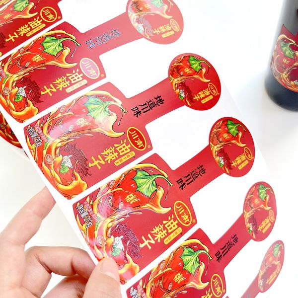 Customized Printed Brand Peanut Butter Food Label Sticker Chill Sauce Ketchup Waterproof Adhesive Jar Label Sticker Roll