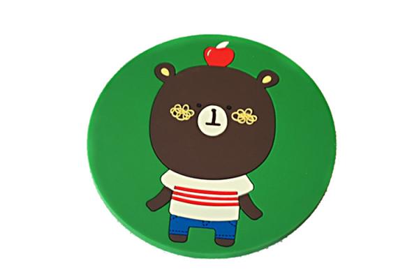 Non Slip Backing Business Promotional Products , Round Plastic Coasters Injection Logos