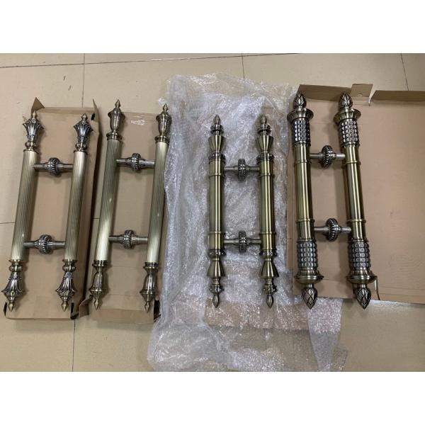 European Brass Door Handle 201 Tube and Zinc Allot Head American Gold Room Luxury