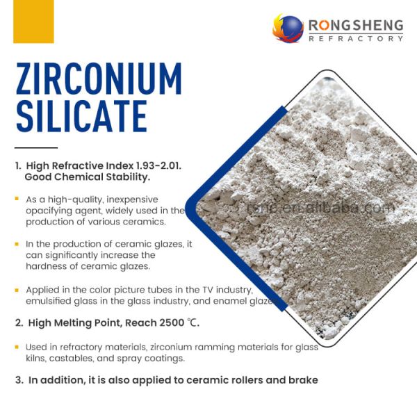 Factory Price 65% Zrsio4 Fine Powder Zirconium Silicate Zircon Flour 325 Mesh Silicate Zirconium For Foundry Coating Casting