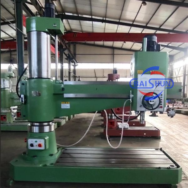 Electrical-Hydraulic Radial Arm Drilling Machine with 80mm Max Drilling Diameter, 450mm Spindle Travel, and 360° Rotation Angle