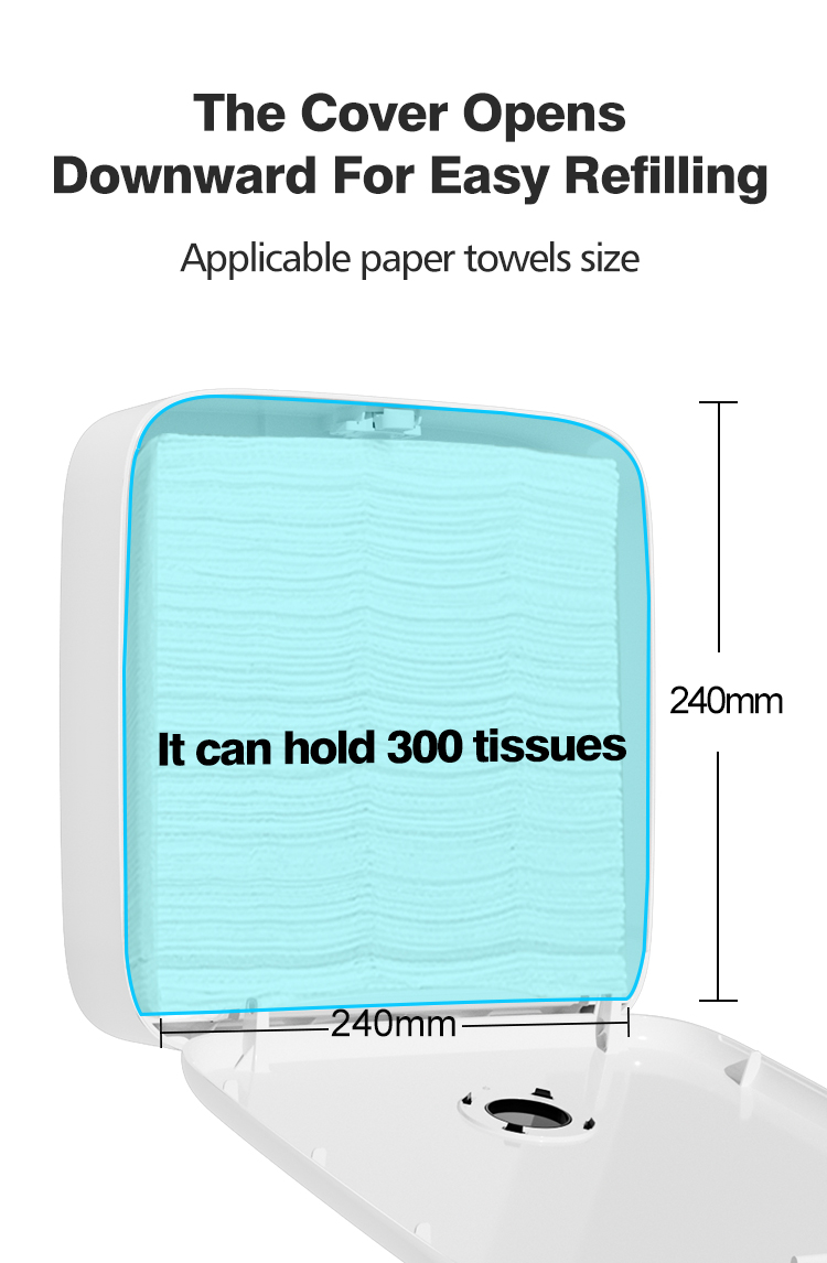 ABS Plastic Multi Fold Towel Holder Dispenser Wall Mounted For Home Commercial Bathroom