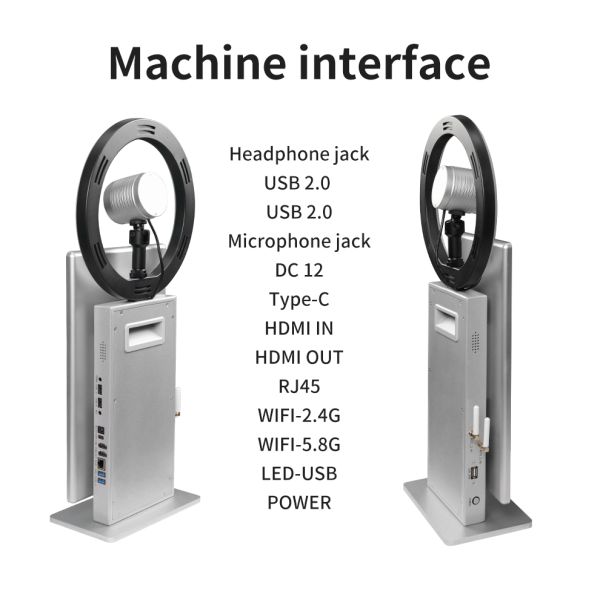 15.6 Inch HD Webcam New Desktop All-in-One Live Broadcast Machine with Adjustable Beauty Fill Light Live Streaming Equipment
