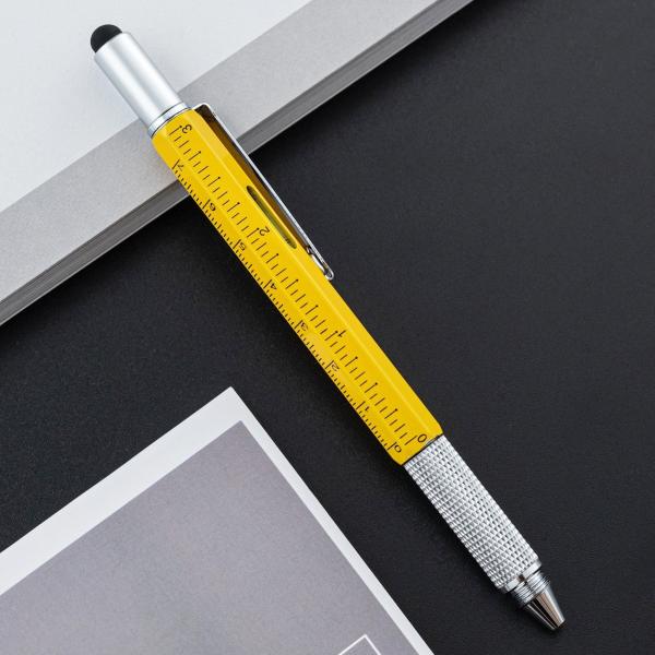 Multifunctional Metal Creative Ballpoint Pen Ruler Screwdriver Touch Screen Gradienter