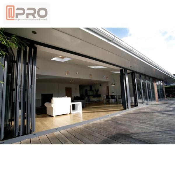 Australian Standard Aluminium Side Opening Door Single / Double Glazing Aluminum Frame Glass Bifold Door frameless bifol