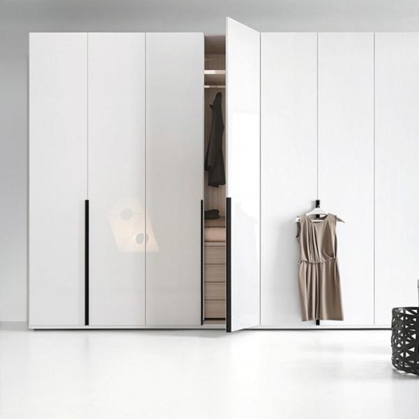 2500mm Master Bedroom Closet Designs High Swing Door Cabinet With Mirror And Drawers