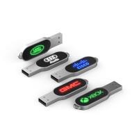 Cuando el trabajo de la luz del LED la unidad USB brillante 32GB 64GB 128GB del cristal