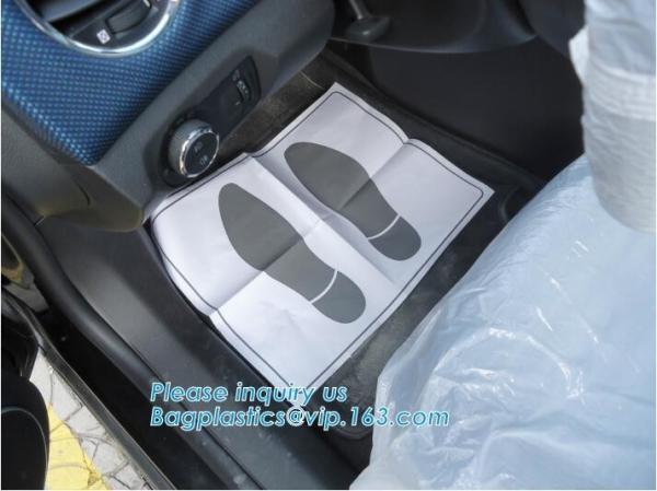 Disposable Car Interior Protection Set, seat, hand brake, gear stick, steering wheel protective, car foot mat
