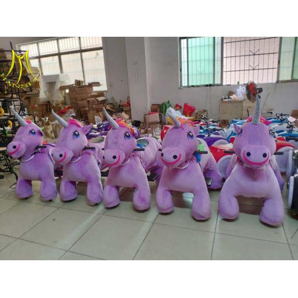 Hansel coin operated walking animal rides for mall motorized animal plush unicorn rides
