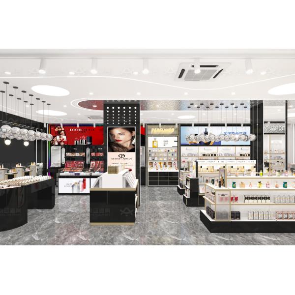 Magasin de beauté Décoration d'intérieur Tableau laminé or noir Plateau d'affichage cosmétique pour l'affichage des magasins de détail et la décoration des magasins de soins de la peau