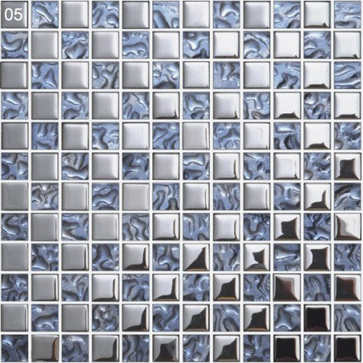 Glass and Metal Waterproof and Elegant Swimming Pool Mosaics For Building