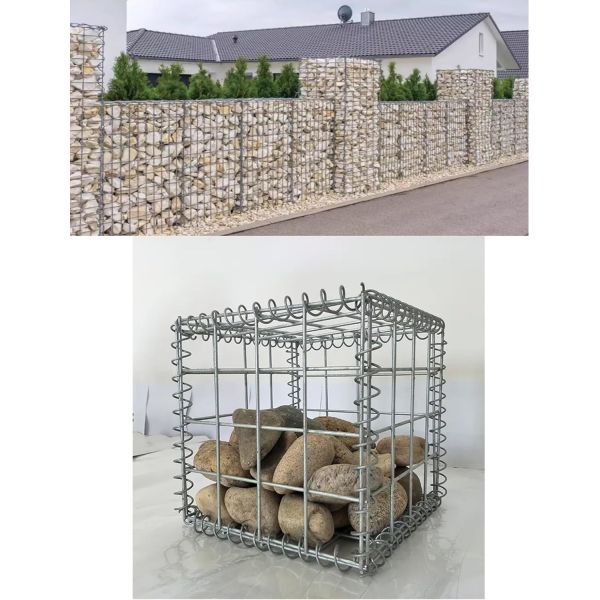 Gabion Mesh Wire Wall Panel, Galvanized Steel Gabion Wall With Covers, Garden Stone Wire Basket Fencing Gabion Mesh Wire Wall with Covers Galvanized Steel Garden Stone Wire Basket Fencing Patio