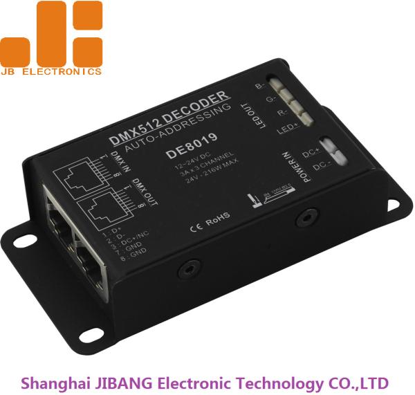 DMX512 Decoder Led Light Controller 3A*3CH Auto - Addressing With Aluminium Shell