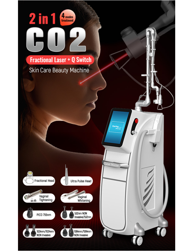 2 In 1 Fractional CO2 Nd Yag Laser Tattoo Removal Machine Vaginal Tightening Beauty Equipment