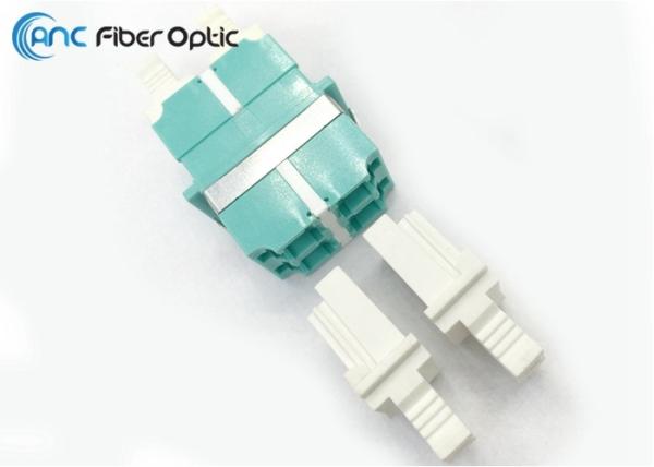 Porto quatro empilhável dos adaptadores da fibra ótica do quadrilátero do LC em cores do Aqua do verde azul