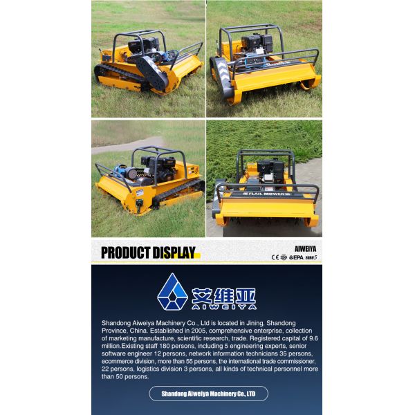 US Spot China Popular Petrol Tracked Remote Control Lawn Mower - Self-Propelled Crawler Hillside Grass Weeding Tool
