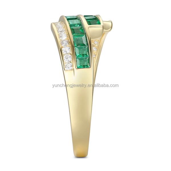 Prong Setting Emerald Ruby Women'S Diamond Statement Rings Size 6- Size 10