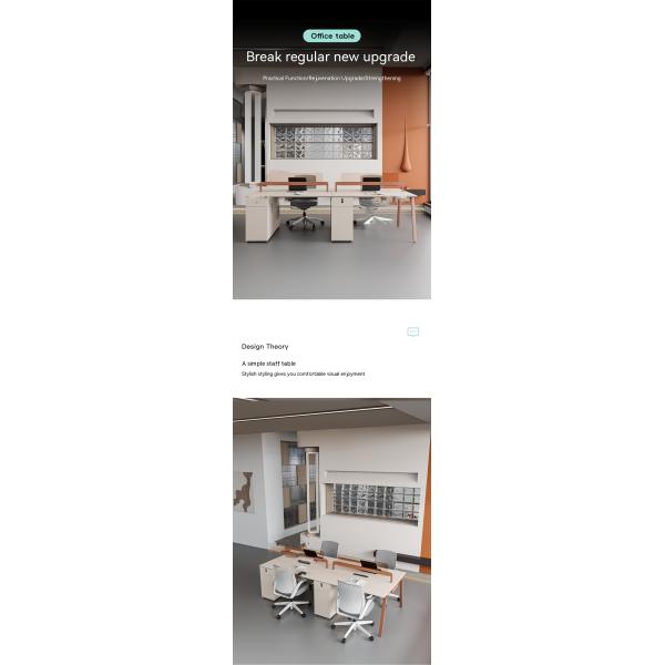 Escritorio de personal Mesa y silla combinación diseño moderno para seis personas en comercial