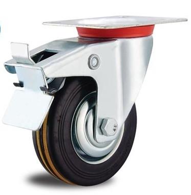 6 Inch Double Locking Casters Swivel Castors With Brakes Lockable Wheels 160mm