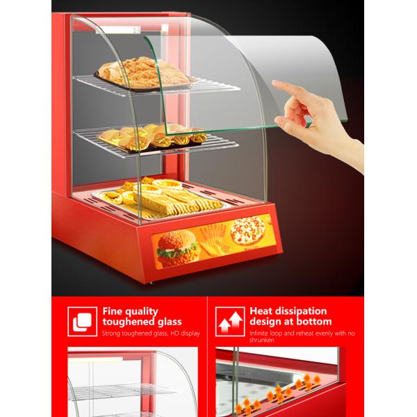 Commercial Mini Electric Food Display Warmer Showcase with Three Layers 380x460x600mm