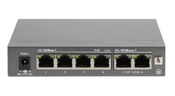 100M 6 Port 120W Manageable PoE Switch 24V Auto Negotiation 135 * 88 * 26mm
