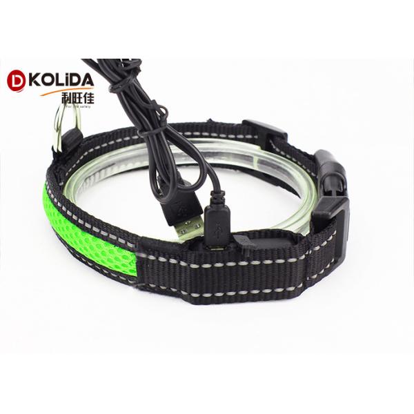 Nylon USB Rechargeable LED Dog Collar , Night Safety Flash Cat Dog Collar