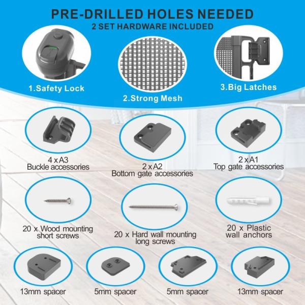 Prodigy Baby Door Stair Gate Pet dog Retractable Safety Gate Portable Safety Gate