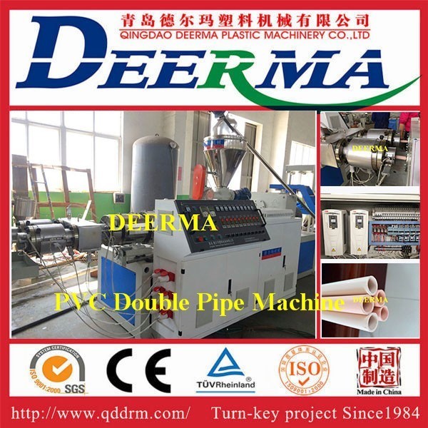 16mm - 40mm PVC Pipe Maker Machine Counter Rotating Conical Twin Screw Extruder