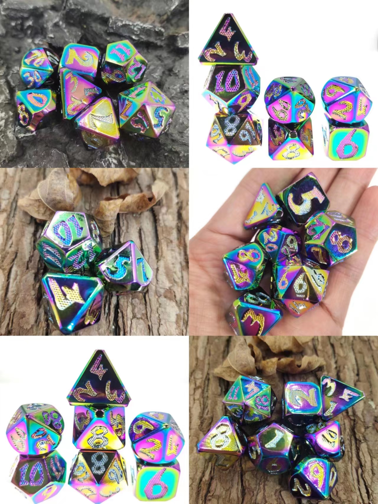 RPG Dice DND Аккуратный острый процесс литья под давлением Многогранник Мини-набор игральных костей Ослепительный цвет для ролевой игры