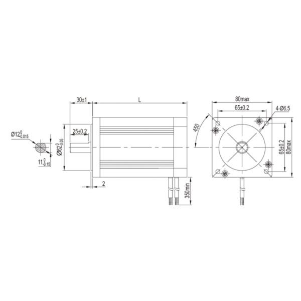 ход мотора 3000rpm 20000h высокого вращающего момента 376W 310V безщеточный непрерывный