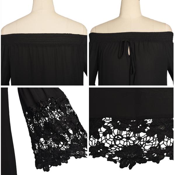 sexy flounce off shoulder lace trim chiffon ladies' black and white  tops wholesale women blouse with elastic band