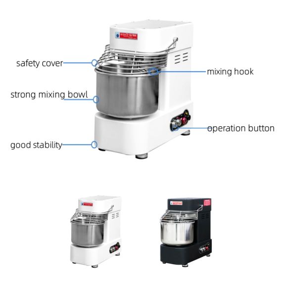 Bread Pizza Small Dough Mixer Machine Commercial SS 10+ Speeds