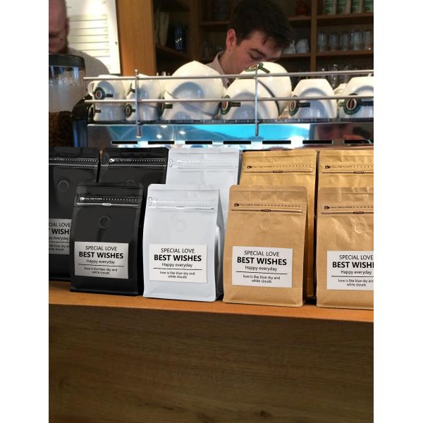 12oz/340g Flat Bottom Coffee Bean Packaging Bag Plastic Bolsa De Cafe with Valve and Zipper 250g/1kg Options Available