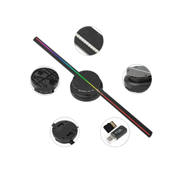 SD Card Support Display 42cm 3D Hologram Projector LED Panel Fan for Advertising Equipments