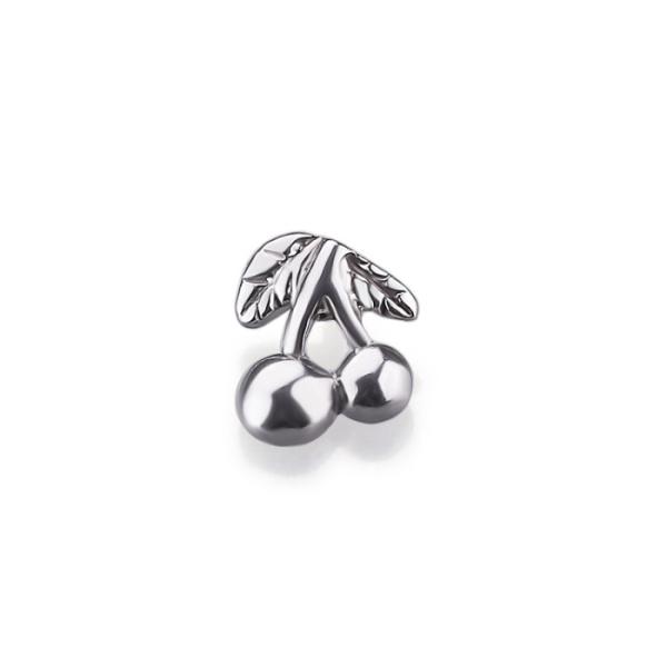 Stainless Steel Internally 16g Labret Lip Ring Cherry Shape Lip Stud Body Piercing Jewelry