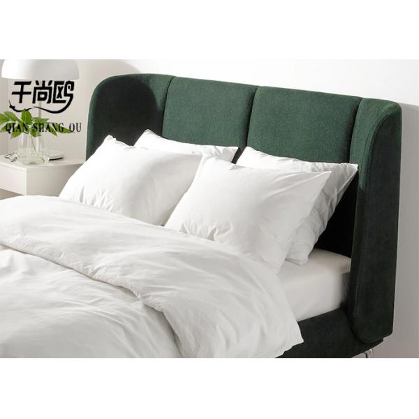 Simple Fabric Cushion Platform Bed Frame with Wing Board Backrest