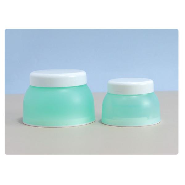 Cosméticos industriales con loción de crema de acabado mate con tapa Luxo verde translúcido Contenedores cosméticos vacíos 50G