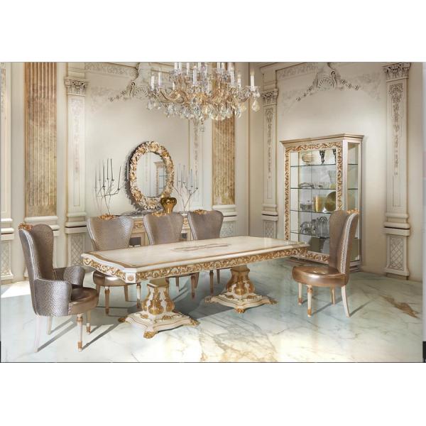 American style luxury long dining table set with factory price