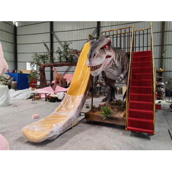 Динозавр стеклоткани сползает слайдер t Rex с оборудованием спортивной площадки лестницы