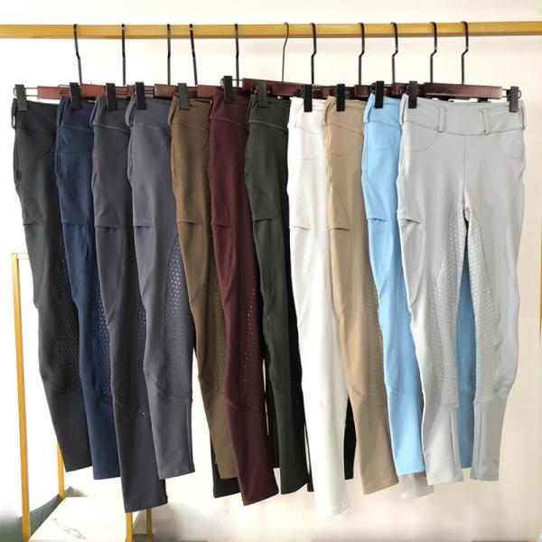 Full Seat Silicone Horse Riding Breeches Women Equestrian Traning Leggings Brown