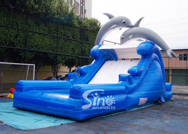 a corrediça de água inflável alta do quintal da categoria comercial de 5m com Dolphinfor dobro caçoa o divertimento