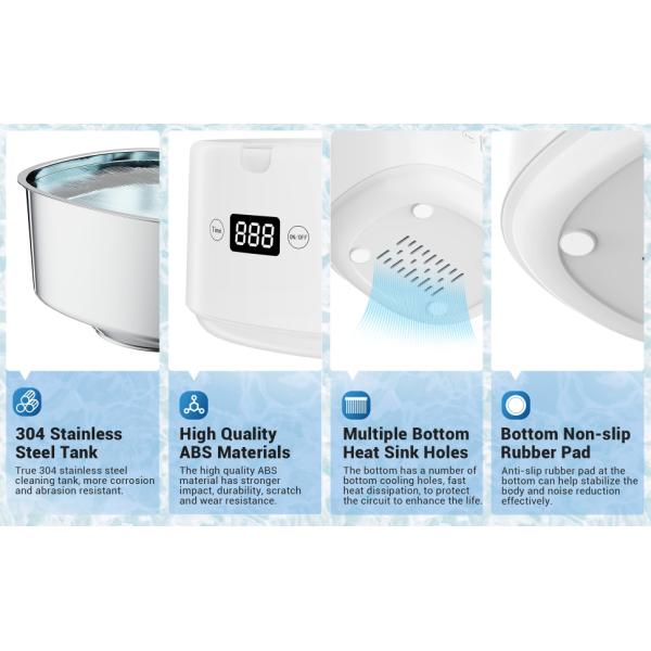 Ультразвуковое очистительное средство с УФ-светом для зубных протезов, ювелирных изделий, ретейнеров, зубной защит, головки зубной щетки