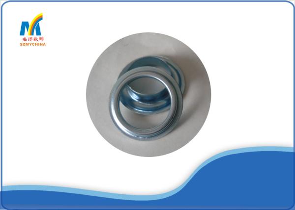 Iron Metal Eyelet Grommet For Industrial Eyelet Machine , Silver Color Eyelets For Fabric