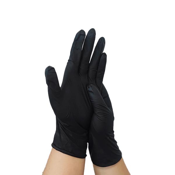 Guantes desechables de nitrilo negro – Sin polvo | Sin látex | Uso doméstico