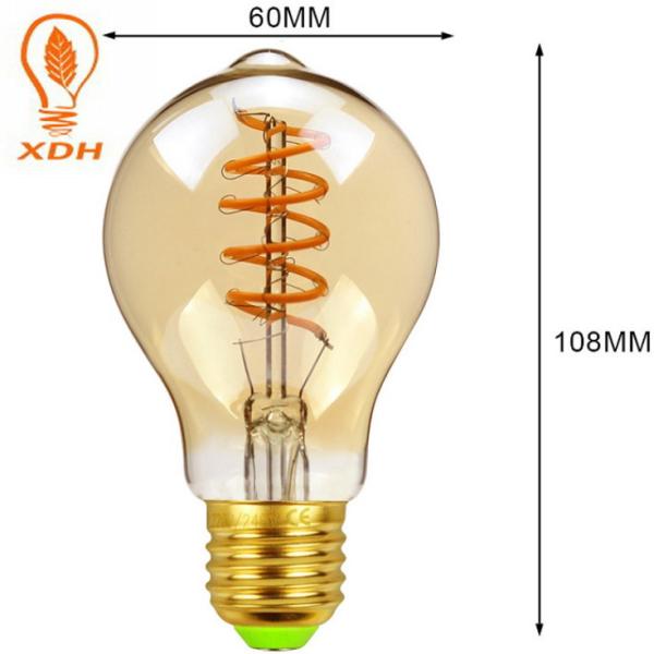 СИД винтажное 4W 6W E27 230V Edison шарика нити СИД спирали A60