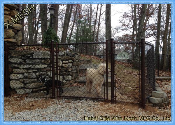 Hot Dipped Galvanized Chain Link Fence Slats / Panels Heavy Duty Sliding Gates 5 Foot