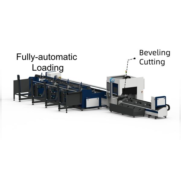 QH-GC3-S 3 Chucks Tube Cutting Machine Standard Model Fully-automatic Loading