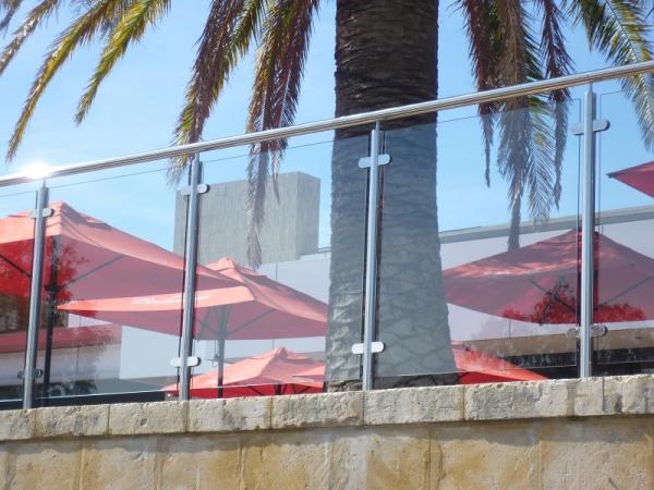 Flooring Mounted Stainless Steel Glass Railing For Outdoor Deck PR-GA