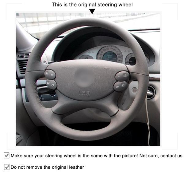 Custom Leather Steering Cover for Mercedes-Benz CLK 200 240 280 350 SL350 2004-2007