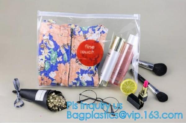 PVC Stationery ruler set packaging bag with slider, fabric slider zip bags, slider PVC cosmetic bag,pencil bag